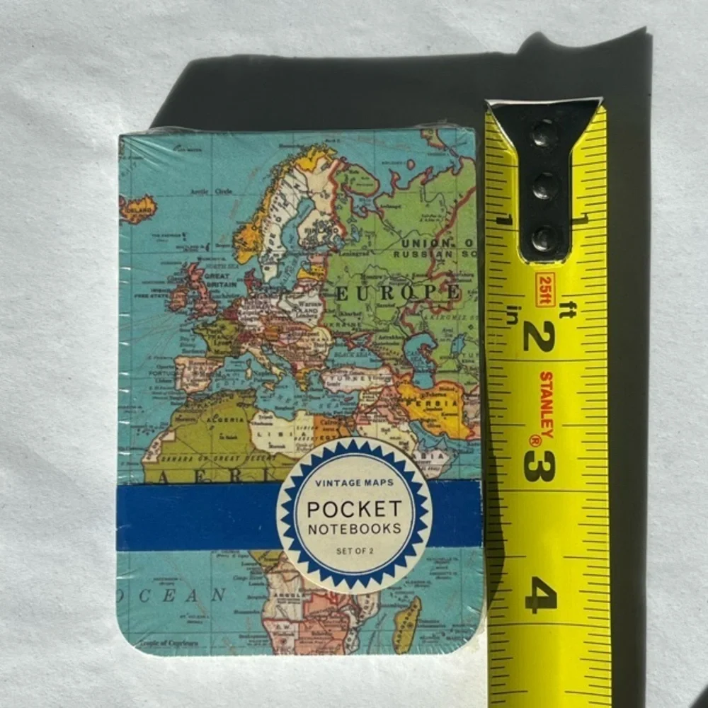 World Map Pocket Notebook - mini - set of 2